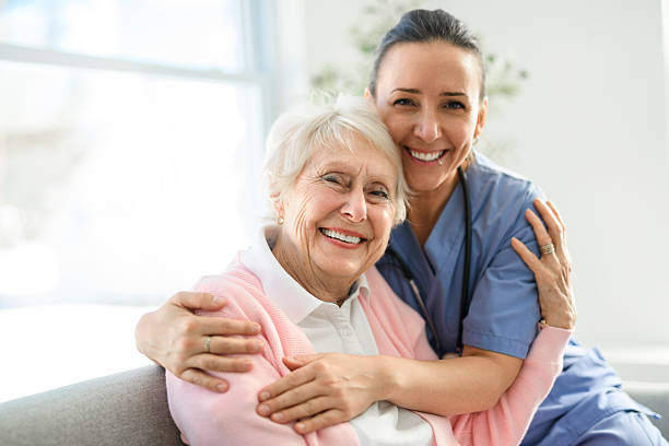 A nurse embraces a patient in a Type 2 diabetes clinical study.