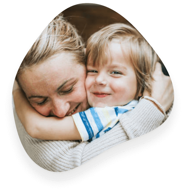 Mother hugging a child
