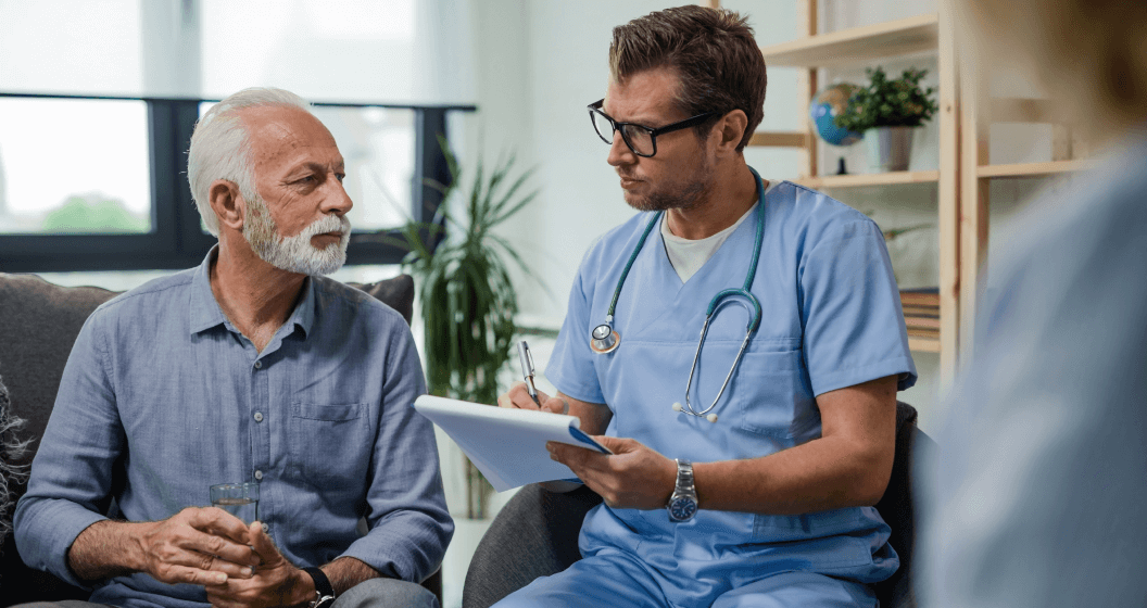 Doctor showing some data to a patient